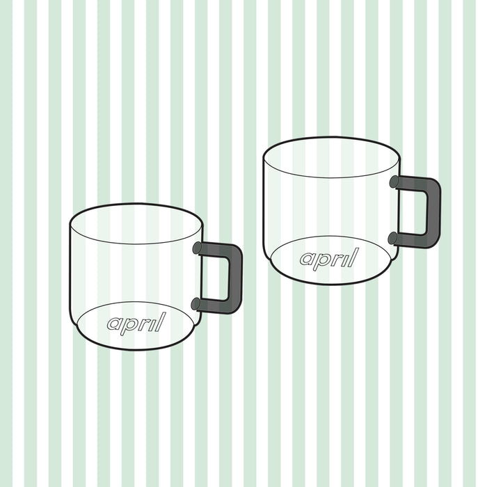 2 x april Glass Mugs
